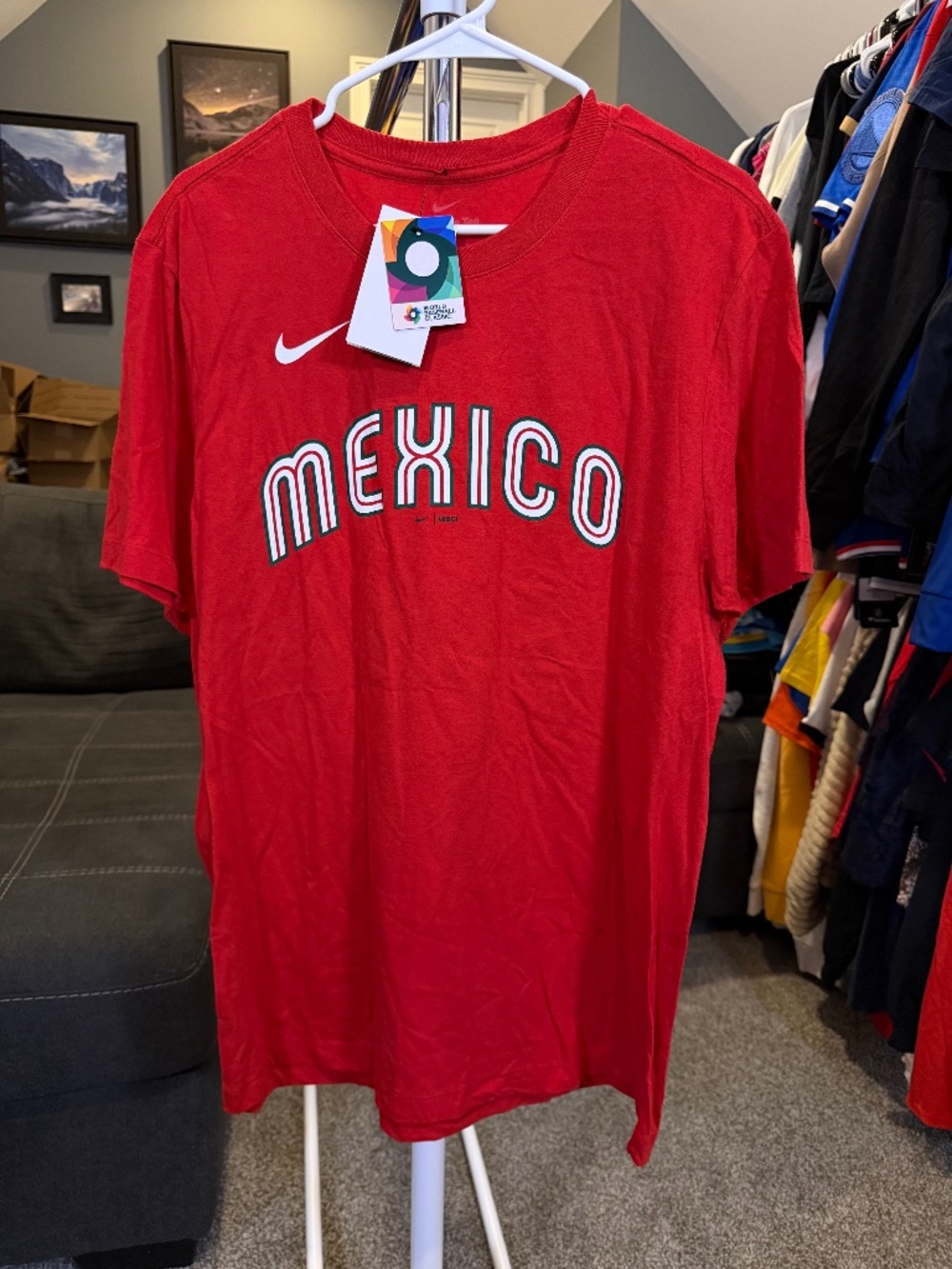 Nike Mexico Jarren Duran #16 World Baseball Classic WBC T-Shirt Red Men’s Large